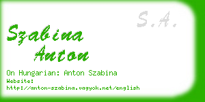 szabina anton business card